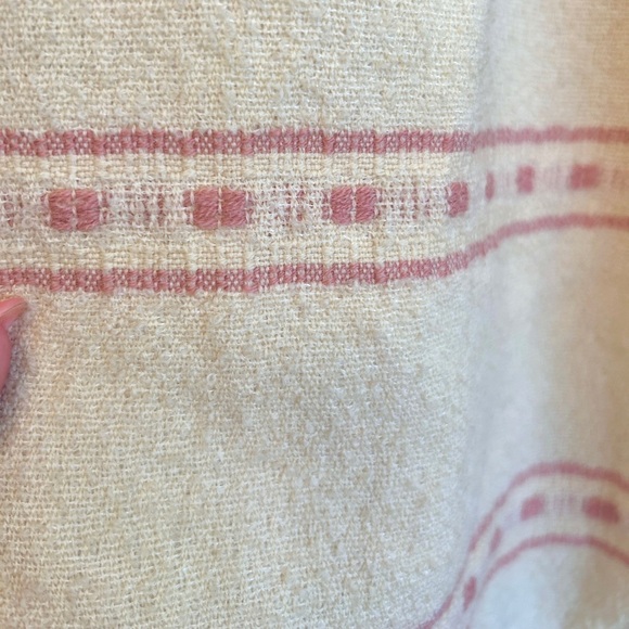 Vintage 60s/70s Madawaska Weavers Handwoven Wool Skirt – Cream & Pink Stripes - Picture 9 of 9